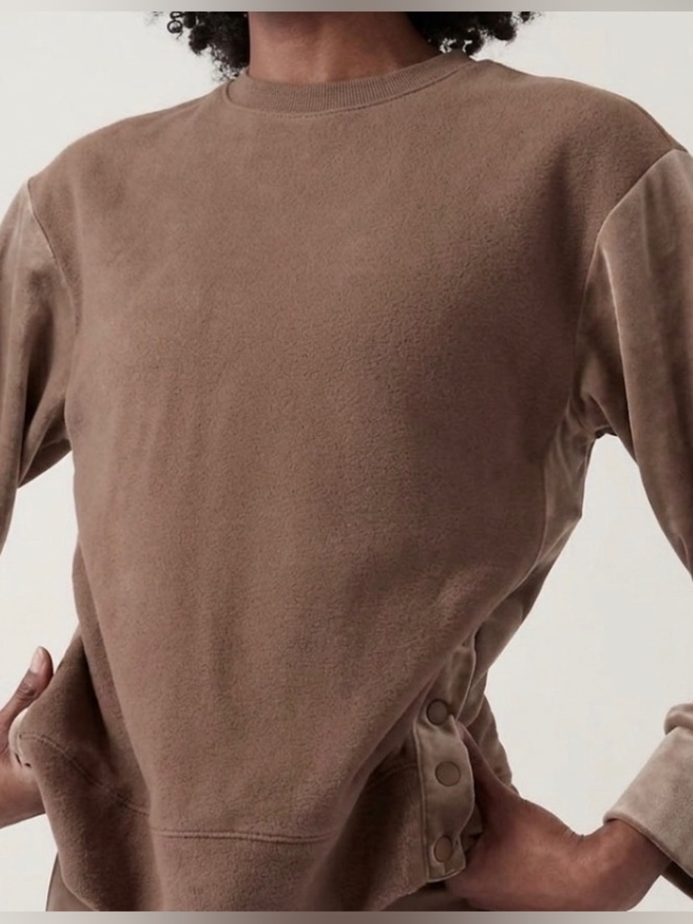 Athleta Caramel Velvet Long Sleeve Top
